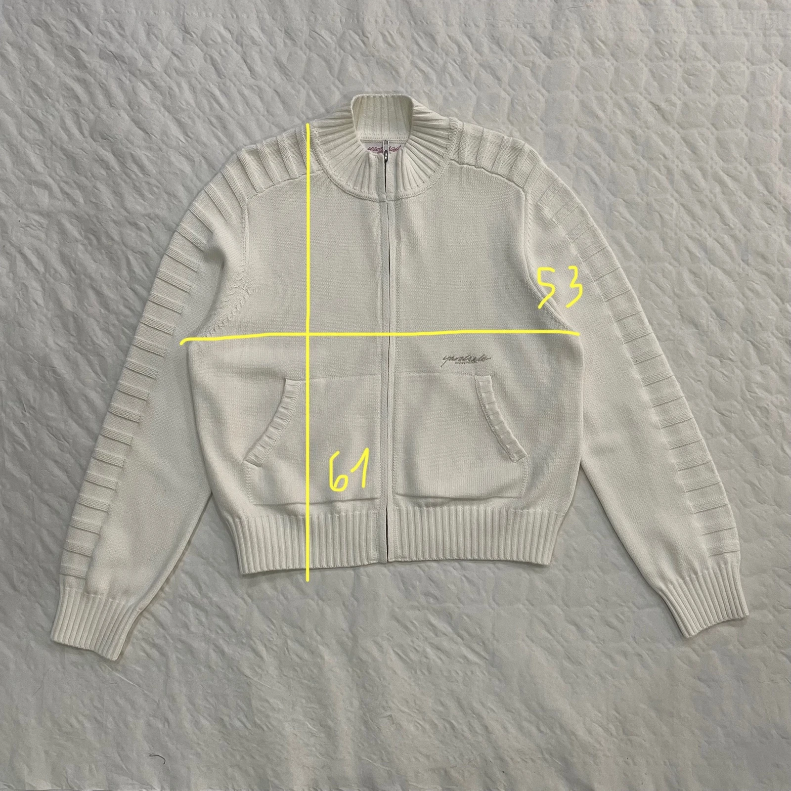 Yardsale - Faldo Knitted Full-Zip (White) – photo 6